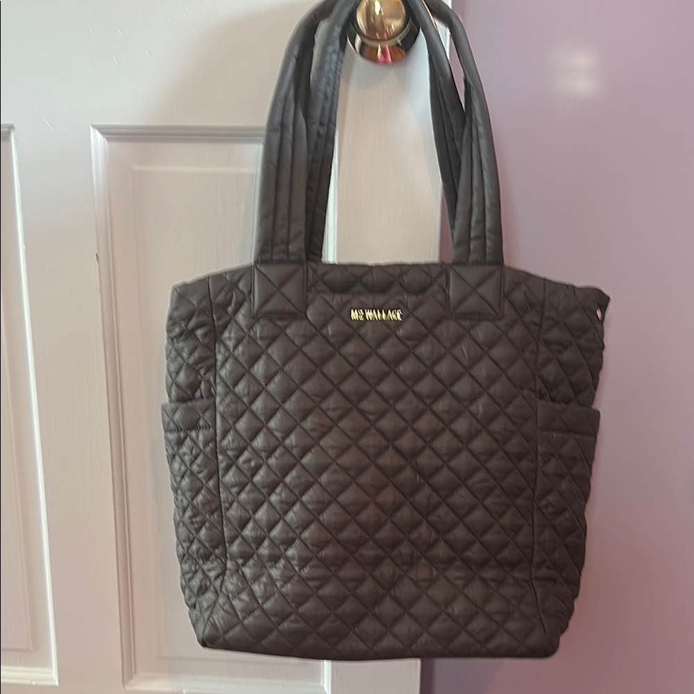 MZ Wallace Quilted Dark Gray Tote